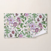 Lilac Vert Blanc Vintage Fleurs botaniques (Serviette à main)