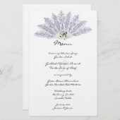 Lilac Vintage Feather Fan Mariage Menu (Devant / Derrière)