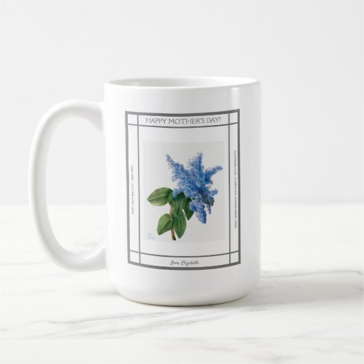 Lilac Vintage Fête des Mères Café Mug (Gauche)