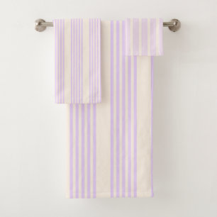 Lilac violet et beige cinq bandes motif