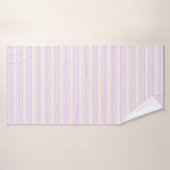 Lilac violet et beige cinq bandes motif (Serviette de bain)