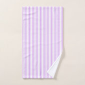 Lilac violet et blanc bonbons rayures (Serviette à main)