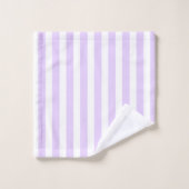 Lilac violet et blanc bonbons rayures (Gant de toilette)