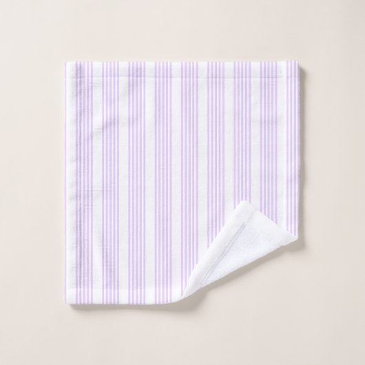 Lilac violet et blanc cinq bandes motif (Gant de toilette)