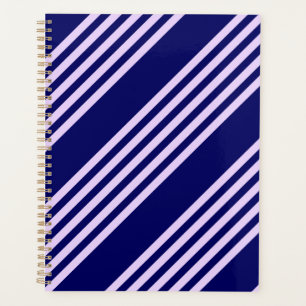 Lilac violet et bleu marine cinq bandes motif