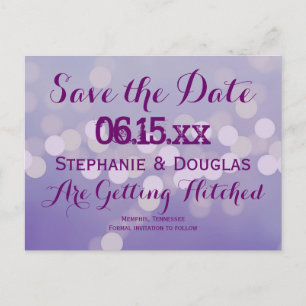 Lilac violet moderne Enregistrer la date Cartes po