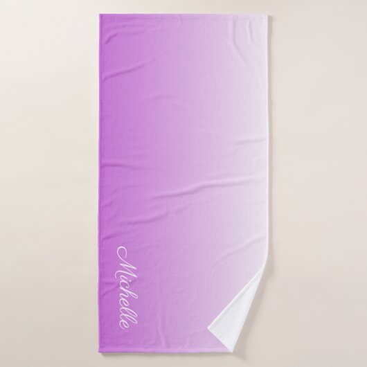 Lilac violet ombre nom personnalisé (Serviette de bain)