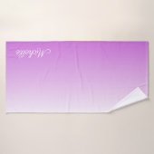 Lilac violet ombre nom personnalisé (Serviette de bain)