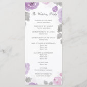 Lilac Watercolor Roses Programme de mariage Cartes (Dos)