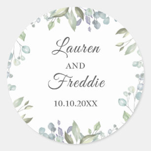 Lilac Waterverf Bloemen Bruiloft Favor Ronde Sticker