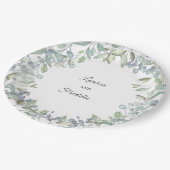 Lilac Waterverf Bloemen Bruiloft Papieren Bordje (Gekanteld)