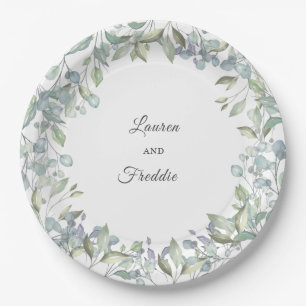 Lilac Waterverf Bloemen Bruiloft Papieren Bordje