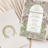 Lilac Wedding Invitations Art Nouveau par Mucha