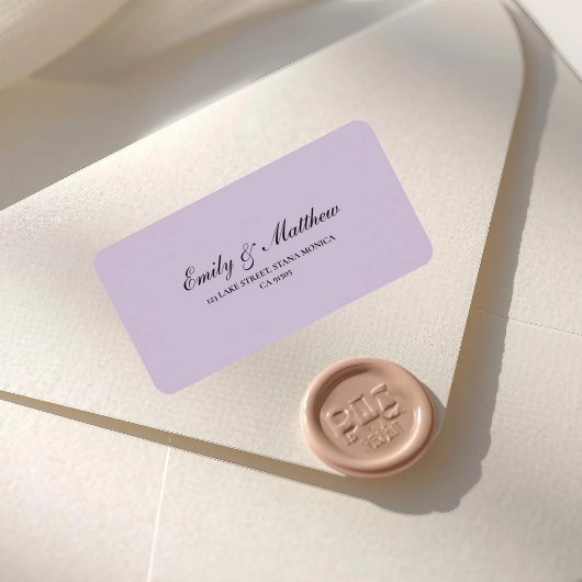 Lilac Wedding Return Address Label