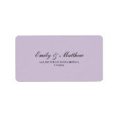 Lilac Wedding Return Address Label (Voorkant)
