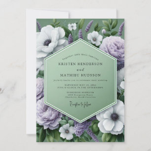 Lilac Weelderige Bruiloftsbloei Kaart