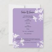Lilac White Floral Célébration De La Vie Carte pho (Dos)