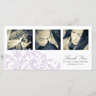 LILAC & WHITE FLOURISH CARTE DE REMERCIEMENTS ma