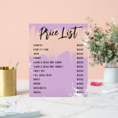 Lilac White Paint Spatter Chic Salon Tarifs (Mariage)