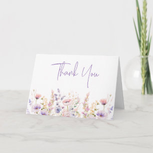Lilac Wilde Bloemen Bruidsdouche Vouwkaart Bedankkaart