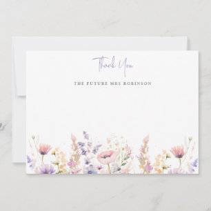 Lilac Wilde Bloemen Bruiloftsborrel Bedankkaart
