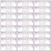 Lilac wilde bloemen gasten adreslabel sticker (Voorkant)
