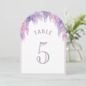 Lilac Wisteria Arch First Communch Numéro de table (Debout devant)