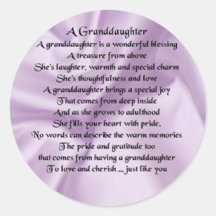 lilacGranddochter Poem Ronde Sticker