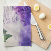 Lilacs and Basket Theedoek (Quarter Fold)