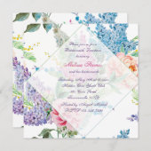 Lilacs and Peonies Invitation Kaart (Voorkant / Achterkant)