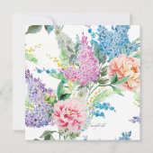 Lilacs and Peonies Invitation Kaart (Achterkant)