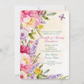 Lilacs and Peonies Luncheon Invitation (Devant)