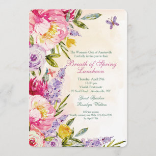 Lilacs and Peonies Luncheon Invitation