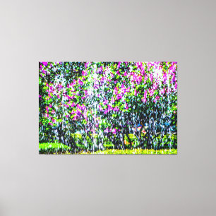 Lilacs Behind the Fountain Canvas Afdruk