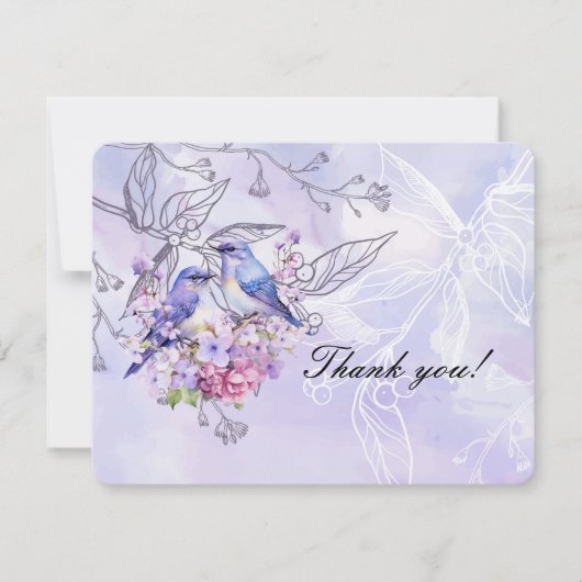 Lilacs en Bluebirds Bedankkaart (Voorkant)