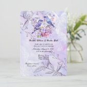 Lilacs en Bluebirds Kaart (Staand voorkant)