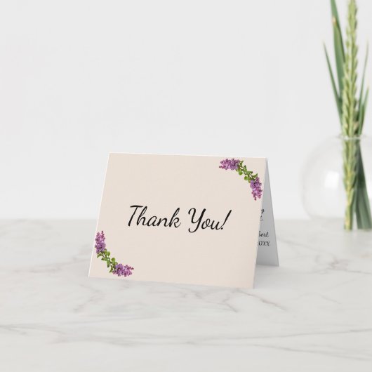 Lilacs en Cream Bedankt Card (Voorkant)