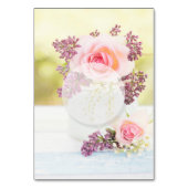Lilacs en Rozen Vintage Trouwtafel Nummer Kaart (Achterkant)