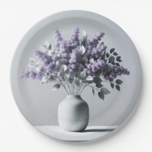 Lilacs en Silver Leaf Boeket Papieren Bordje