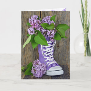Lilacs en violet Basket carte d'amitié