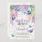 Lilacs et papillon | Invitation de douche nuptiale (Devant / Derrière)