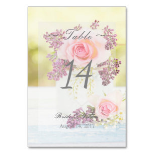 Lilacs et Rose Vintage Wedding Numéro de table