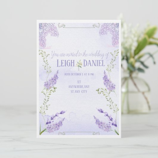 Lilacs faire-part de mariage (Debout devant)