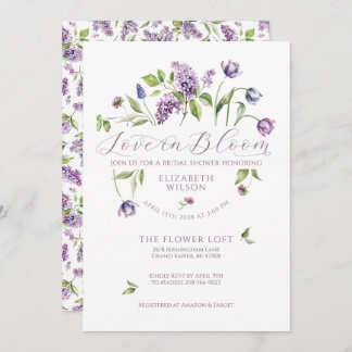 Lilacs & Fleurs de printemps Invitation de douche 