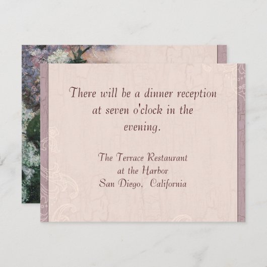 Lilacs impressionnistes - Invitation Réception (Devant / Derrière)