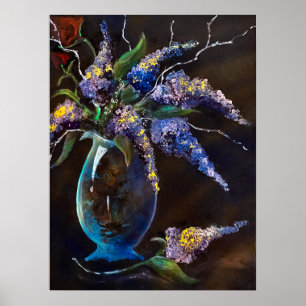 Lilacs in Abstracte Vase Print
