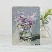 Lilacs in een glas door Manet Vrijgezellenfeest Kaart (Staand voorkant)