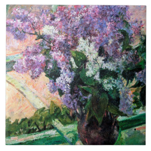 Lilacs in een raam, Mary Cassatt Tegeltje