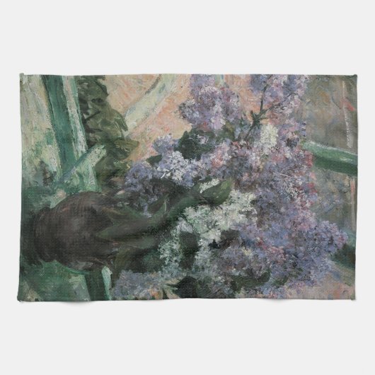 Lilacs in een raam van Mary Cassatt, Kunst Theedoek (Horizontaal)
