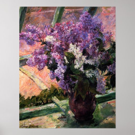 Lilacs in een raam van Mary Cassatt Poster (Voorkant)